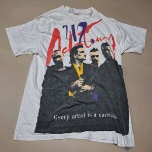 Vintage U2 Achtung Baby Zoo TV Tour White T-Shirt Men's Size Large 90s USA